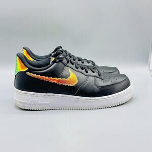 Nike Shoes Men 10 Black White Air Force 1 07 LV8 Pixel Swoosh Iridescent Sneaker